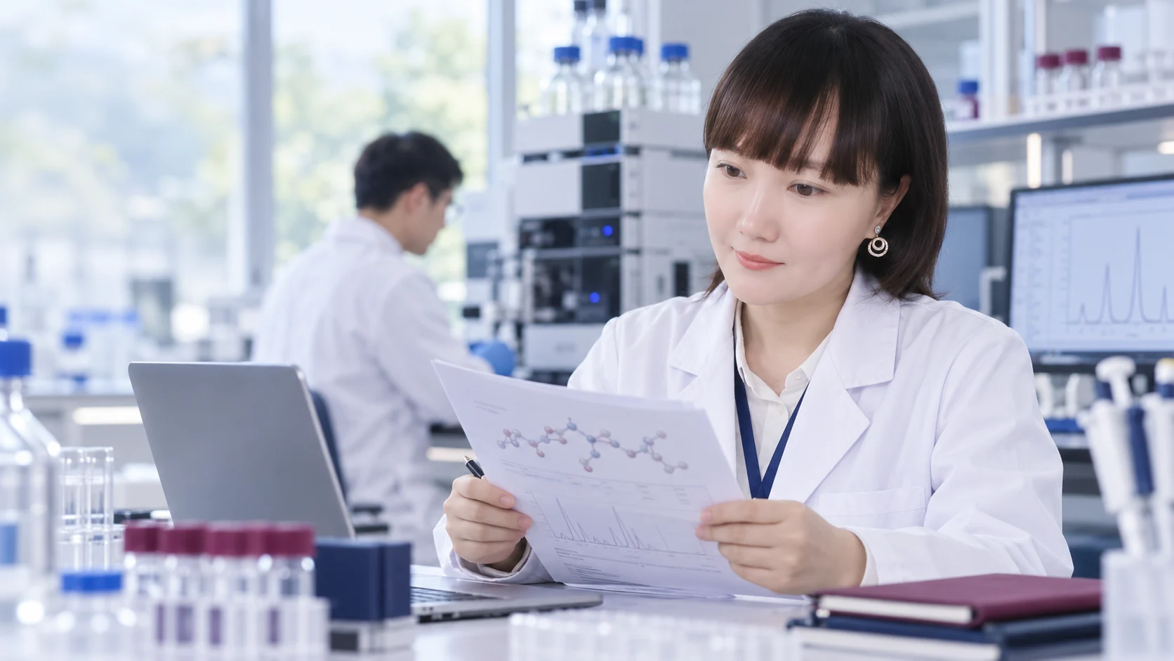 Your peptide project. One connected partner. — illustrative project scene